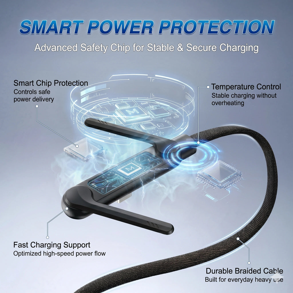 XIMAND 240W PD Fast Charging Cable – Invisible Holder USB-C Charger