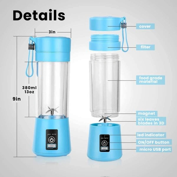 Portable USB Rechargeable Blender – Mini Juicer Mixer for Smoothies & Shakes