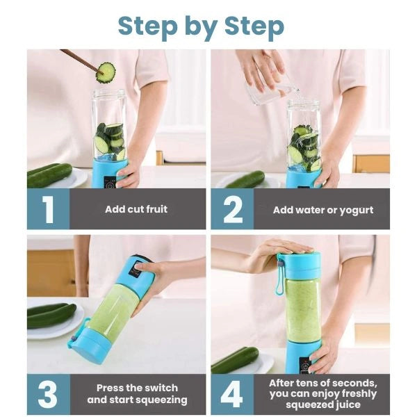 Portable USB Rechargeable Blender – Mini Juicer Mixer for Smoothies & Shakes